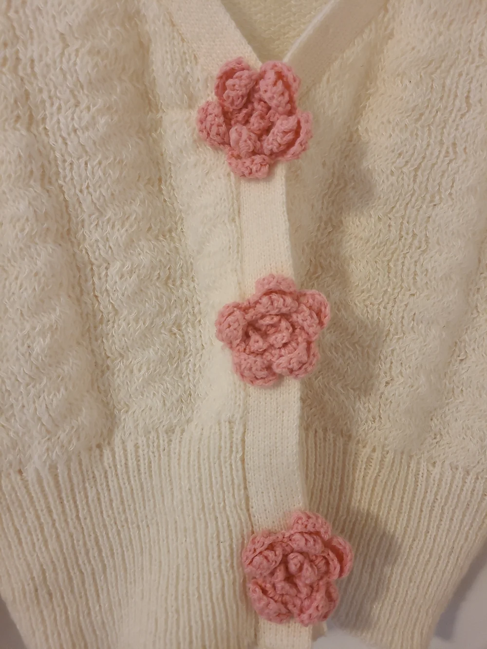 Love Tree Rose Cropped Cardigan Sweater Cream Coquette Grandmacore Dollet Boho